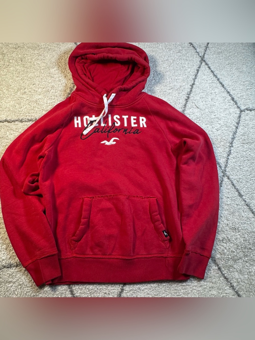Hollister Red Hooded Pullover Sweatshirt